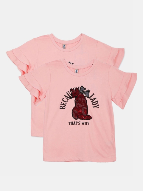 

Cherokee Girls Pink Printed Applique T-shirt