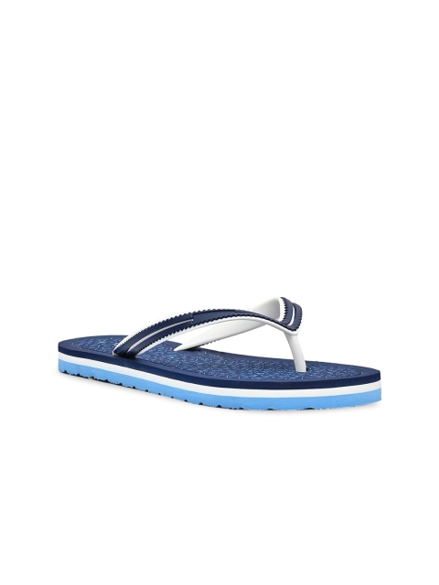 

Tucson Women Navy Blue & White Rubber Thong Flip-Flops