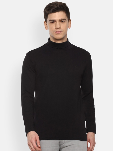 

Luxure by Louis Philippe Men Black High Neck Slim Fit T-shirt