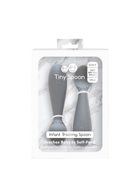 

ezpz Kids Set Of 2 Grey Matte Finish BPA Free Tiny Spoon