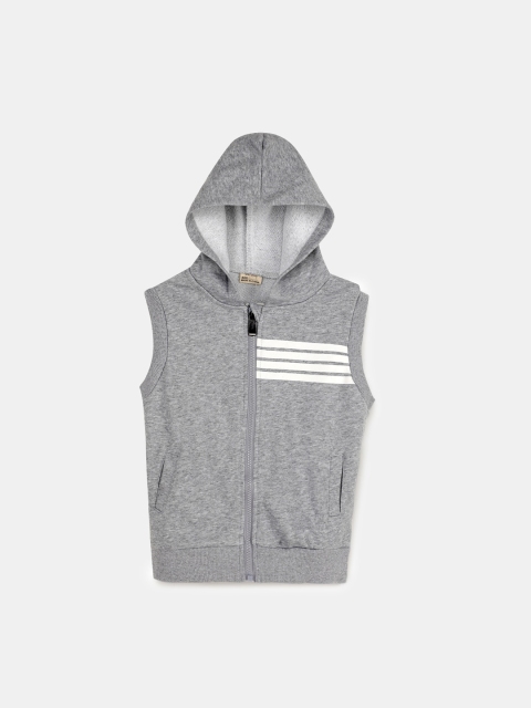 

Hopscotch Boys Grey Printed Cotton Tailored Jacket