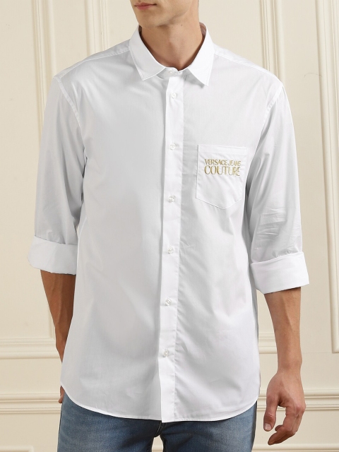 

Versace Jeans Couture Men White Classic Pure Cotton Casual Shirt