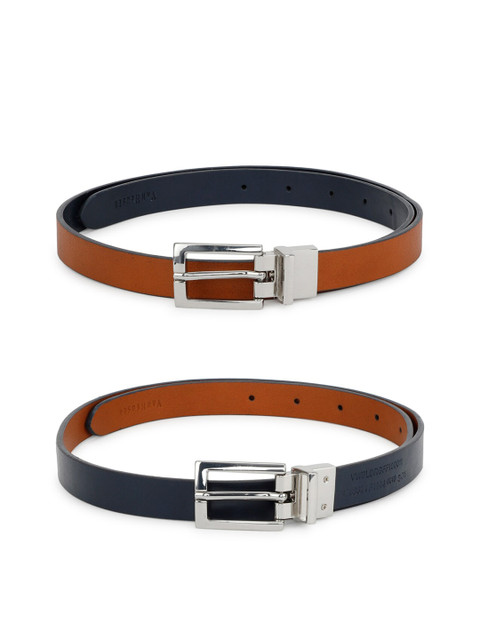 

Van Heusen Woman Set of 2 Textured PU Belt, Brown