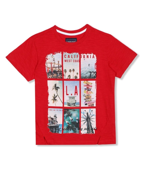 

Cherokee Boys Red Graphic Printed T-shirt