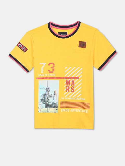 

Cherokee Boys Yellow Graphic Printed T-shirt