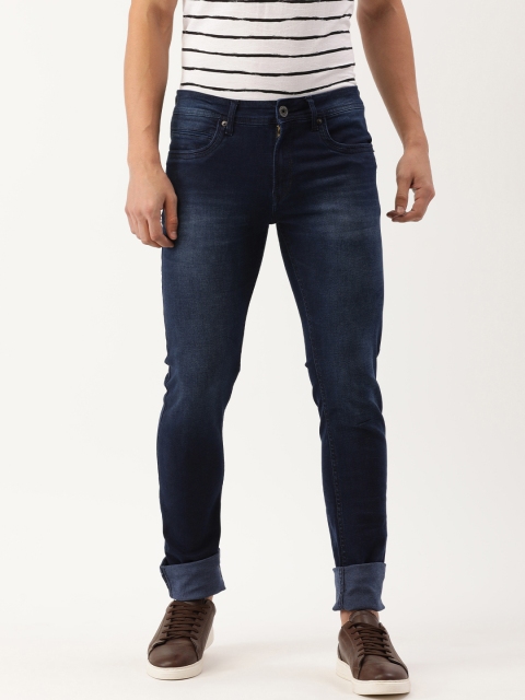 

Peter England Casuals Men Navy Blue Slim Tapered Fit Light Fade Stretchable Jeans