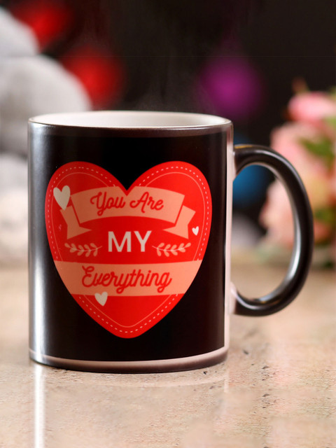 

Ferns N Petals Black & Red Printed Ceramic Matte Mug