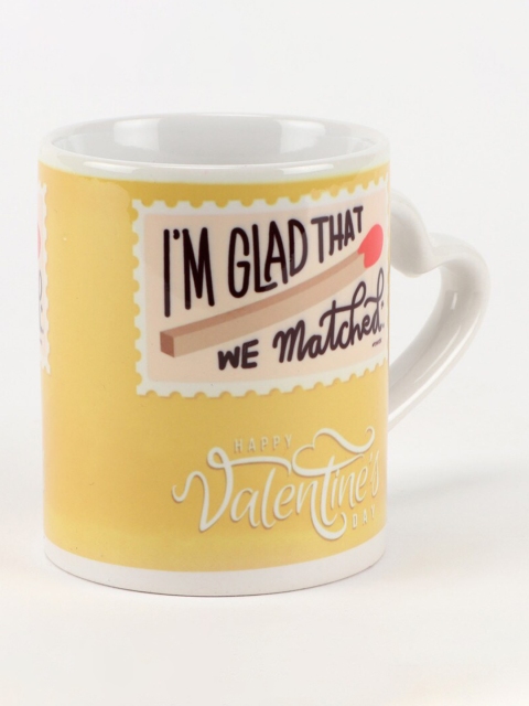 

Ferns N Petals Yellow I am Glad That we are Matched Printed Coffee Mug, Tan