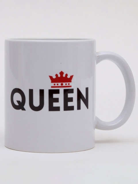 

Ferns N Petals White & Black Queen Printed Ceramic Glossy Mugs