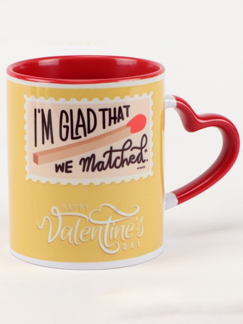 

Ferns N Petals Yellow & Red I'm Glad That We Are Matched Printed Ceramic Glossy Mugs