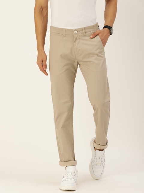 

PETER ENGLAND UNIVERSITY Men Light Khaki Slim Fit Regular Trousers