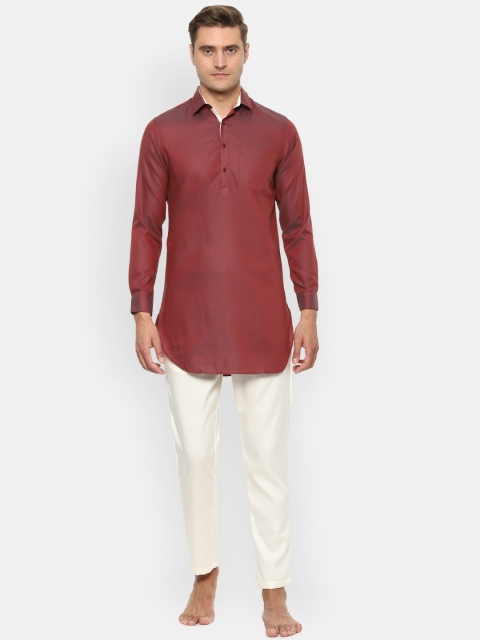 

Van Heusen Men Maroon & Off White Pure Cotton Night suit