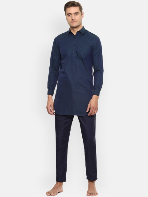 

Van Heusen Men Navy Blue Printed Night suit
