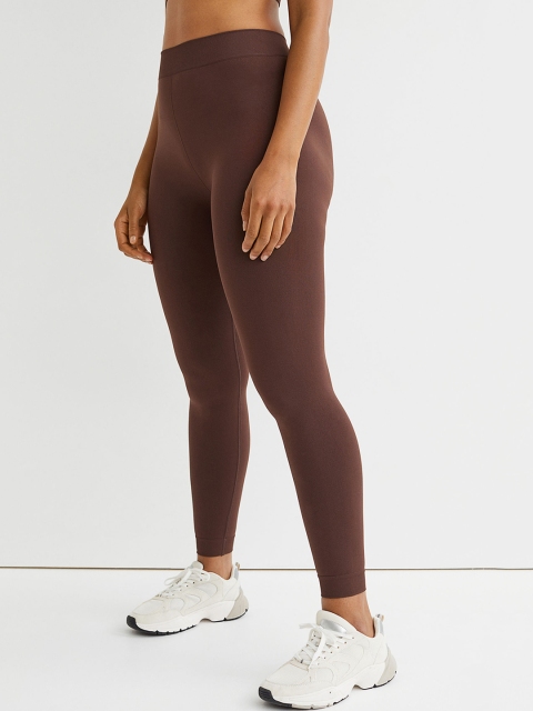 

H&M Women Brown Solid Seamless Sports Tights
