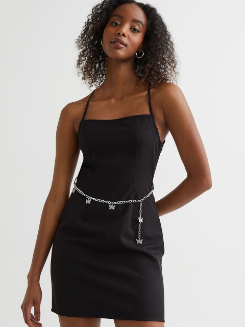 

H&M Women Black Twill Dress