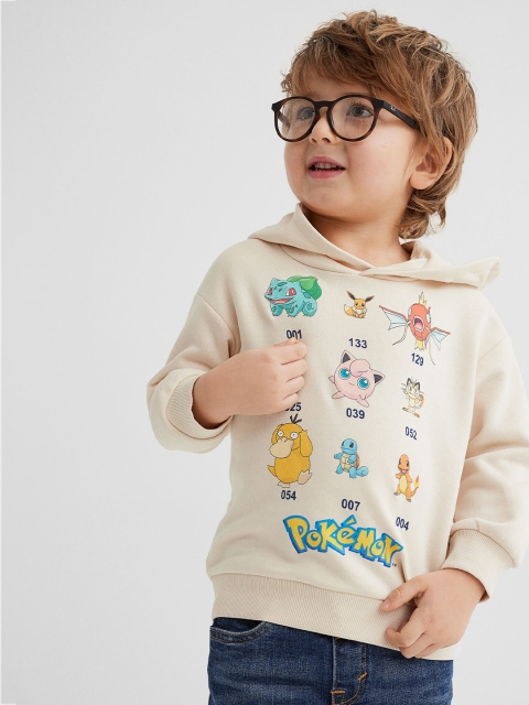 

H&M Boys Beige Pokemon Oversized Printed Hoodie