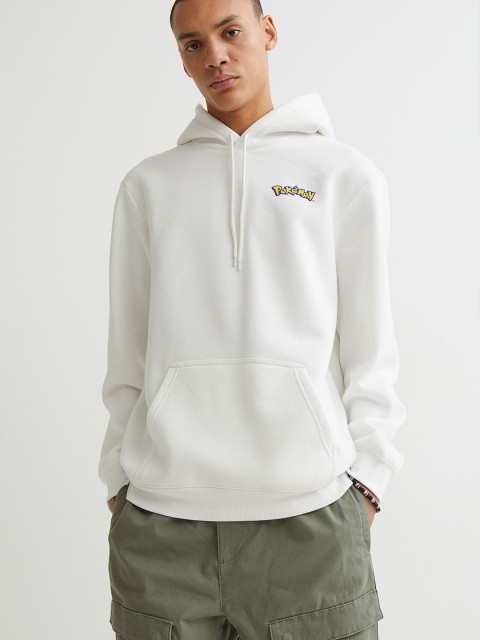 

H&M Men White Regular Fit Hoodie