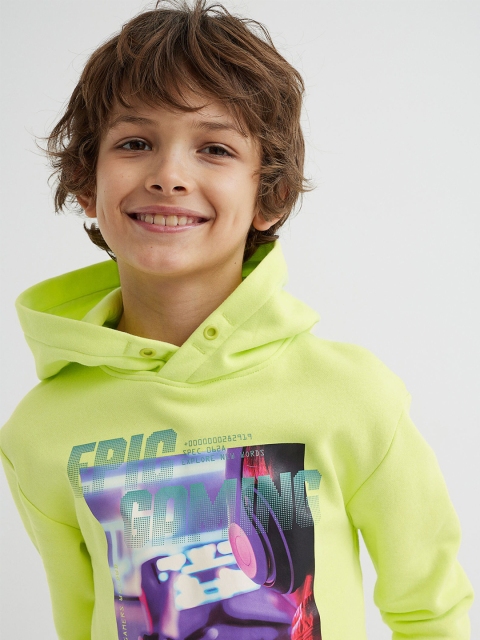 

H&M Boys Yellow Printed Hoodie