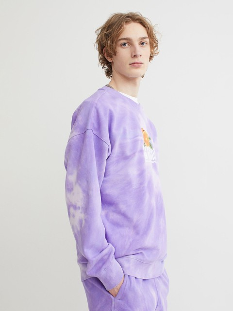 

H&M Men Purple Oversized Printed Sweatshirt