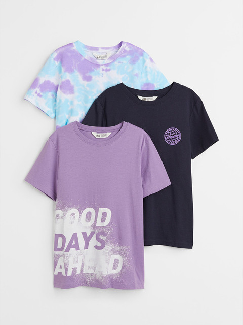 

H&M Boys Multicoloured 3-Pack Cotton Jersey T-shirts, Multi