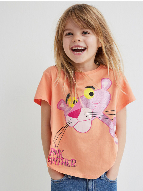 

H&M Girls Pink Printed T-shirt