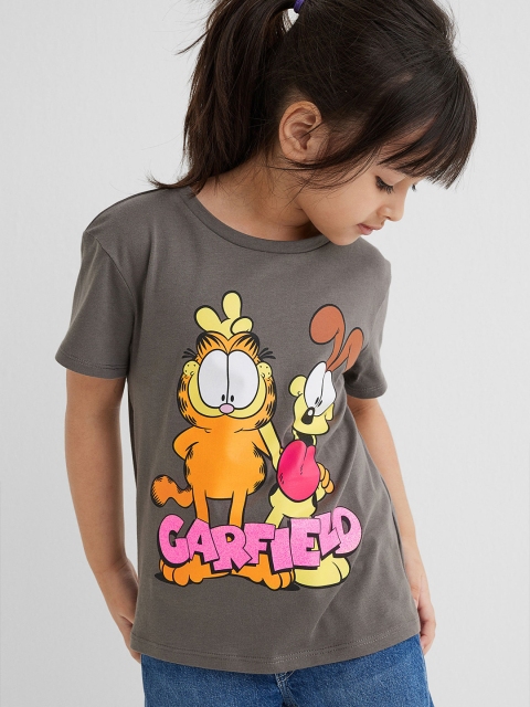 

H&M Girls Grey Garfield Printed T-shirt