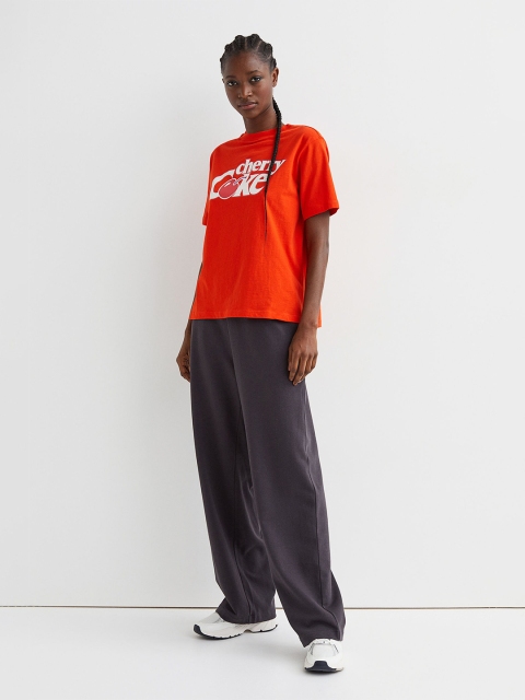 

H&M Women Red T-shirt With A Motif