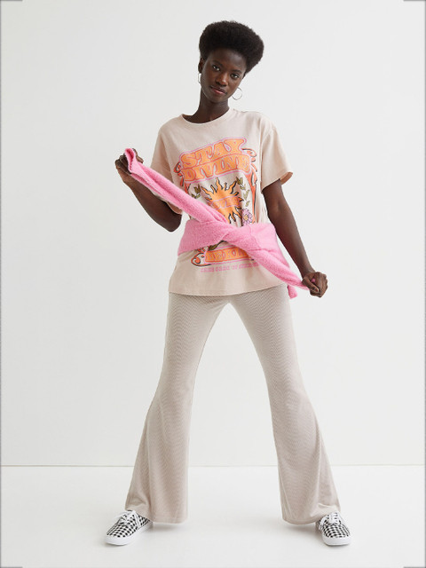 

H&M Women Pink Printed T-shirt