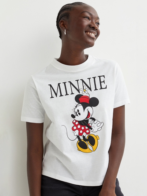 

H&M Women White T-Shirt with A Motif