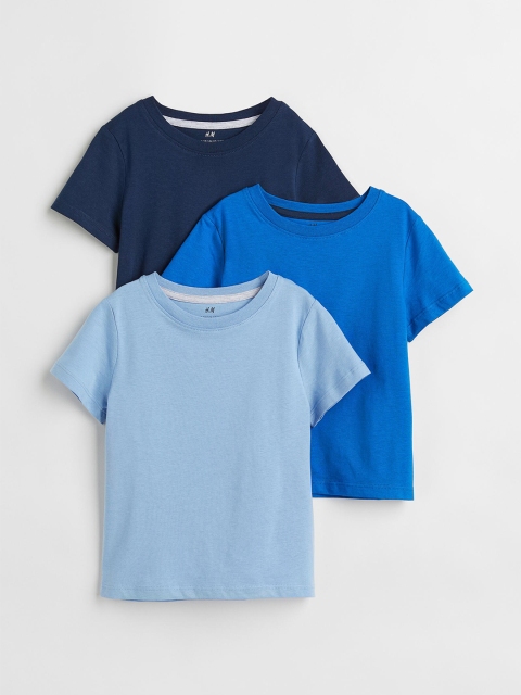 

H&M Boys 3-Pack Cotton T-shirts, Blue