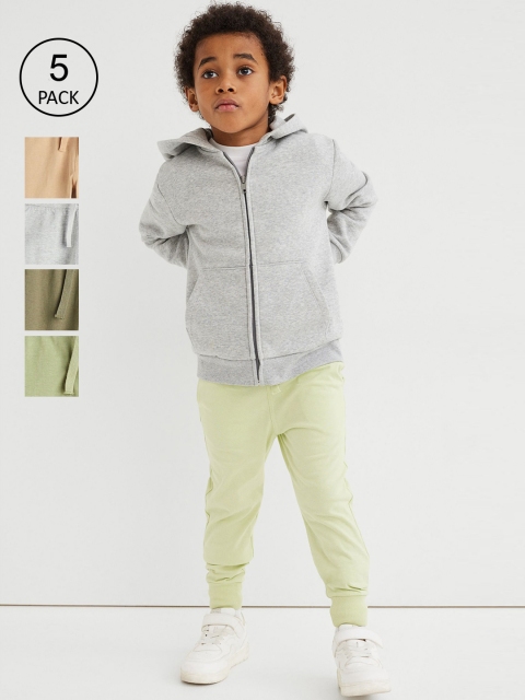 

H&M Boys 5-Pack Cotton Jersey Joggers, Green