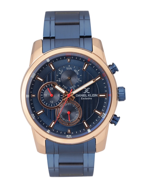 

Daniel Klein Exclusive Men Blue Striped Multifunction Dial Watch DK11212-2