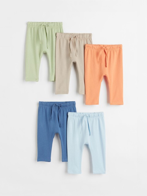 

H&M Boys Multicoloured Solid 5-Pack Cotton Trousers, Multi