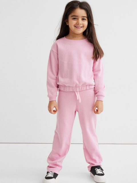 

H&M Girls Pink Solid 2-Piece Sweatshirt Set