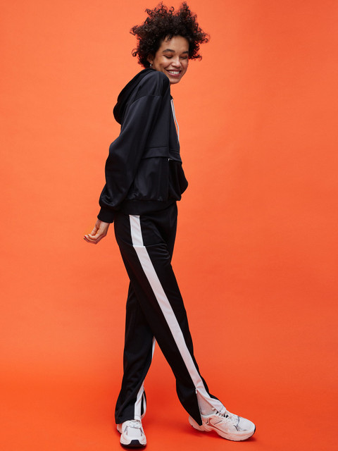 

H&M Women Black & White Track Pants