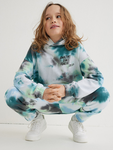 

H&M Boys White & Green Tie & Dye Oversized Joggers