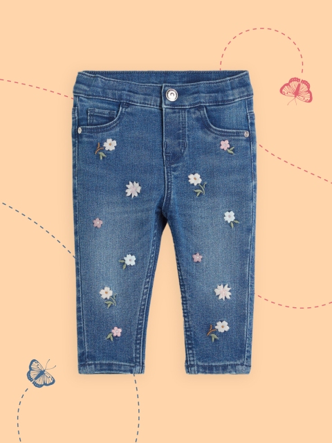 

H&M Girls Blue Embroidered Jeans