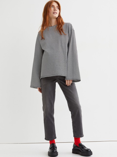 

H&M Women Maternity Grey Mama Vintage Straight Jeans