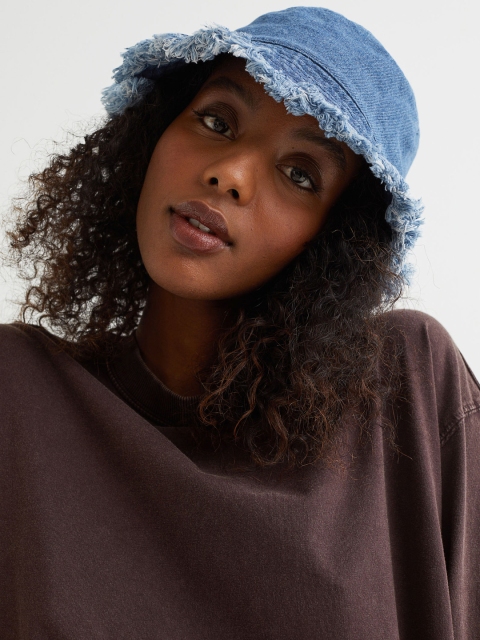 

H&M Women Blue Denim Bucket Hat