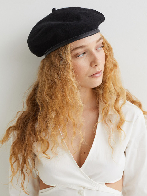 

H&M Women Black Wool Beret