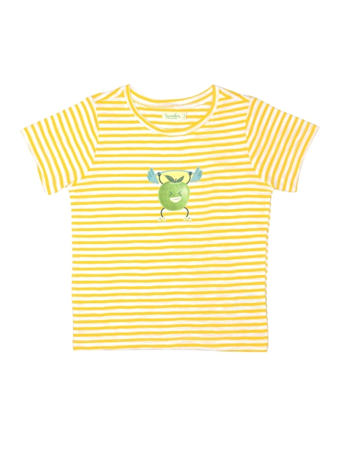 

Greendeer Unisex Kids Yellow Striped T-shirt