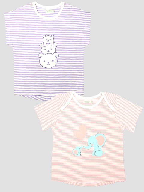 

Greendeer Kids Lavender 2 Striped Applique T-shirt