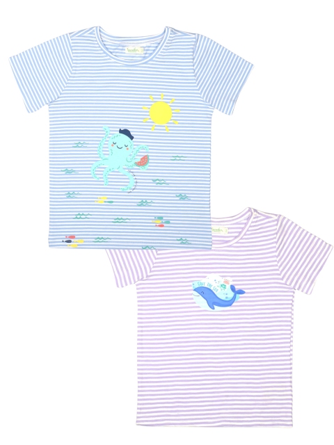 

Greendeer Kids Pack of 2 Striped Cotton T-shirts, Lavender