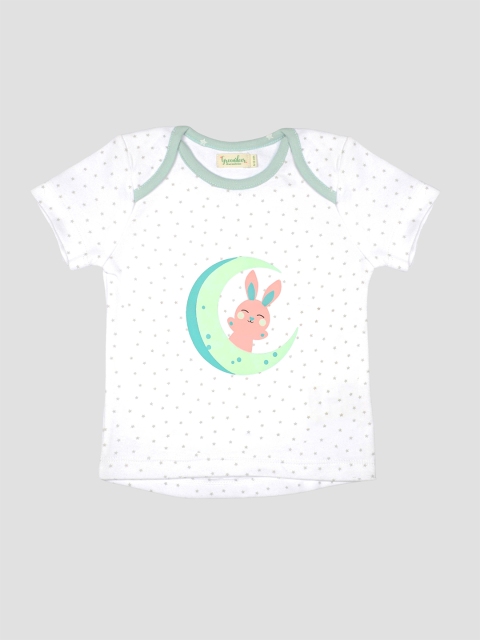 

Greendeer Kids White Printed T-shirt