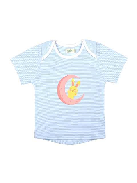 

Greendeer Kids Blue Printed Cotton T-shirt