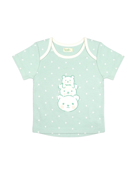 

Greendeer Kids Green Bear Family Printed T-shirt