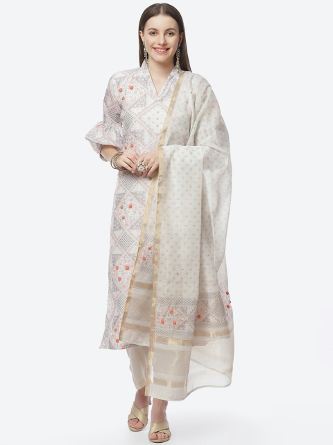 

Biba Off White & Grey Printed Unstitched Dress Material