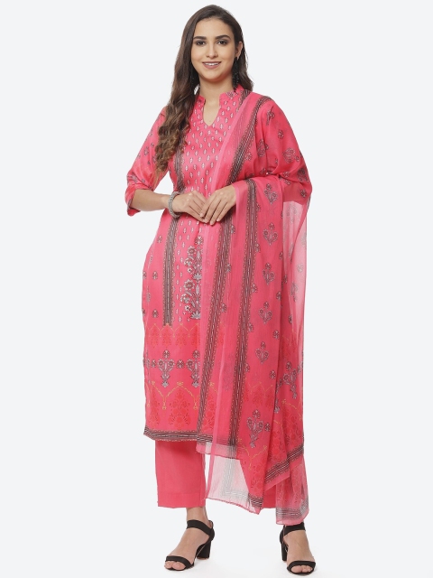 

Biba Women Pink Floral Printed Unstitched Dress Material