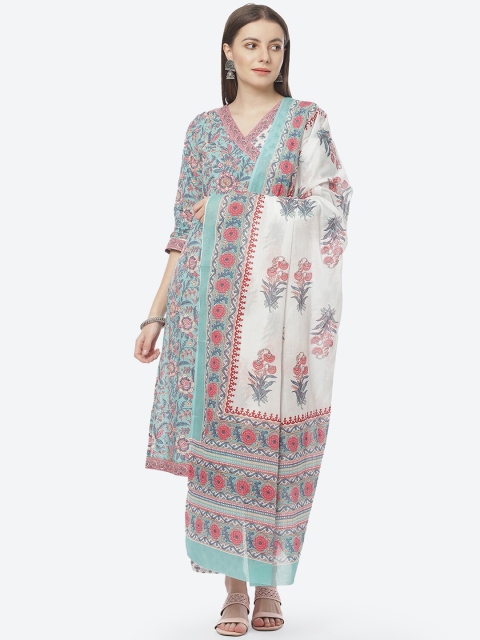 

Biba Blue & White Printed Pure Cotton Unstitched Dress Material