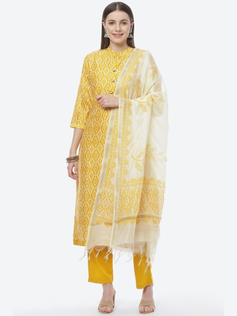 

Biba Yellow & White Printed Unstitched Dress Material